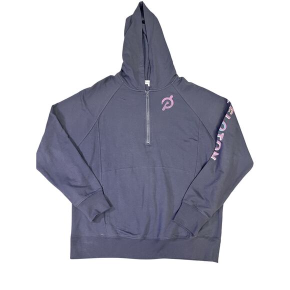 Peloton “Make Your Mark” Quarter Zip Pullover Hoodie, Women’s M, Gray/Purple - Picture 2 of 11
